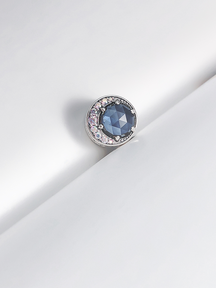 pandora  necklace 925silver moon and night sky  blue 45cm