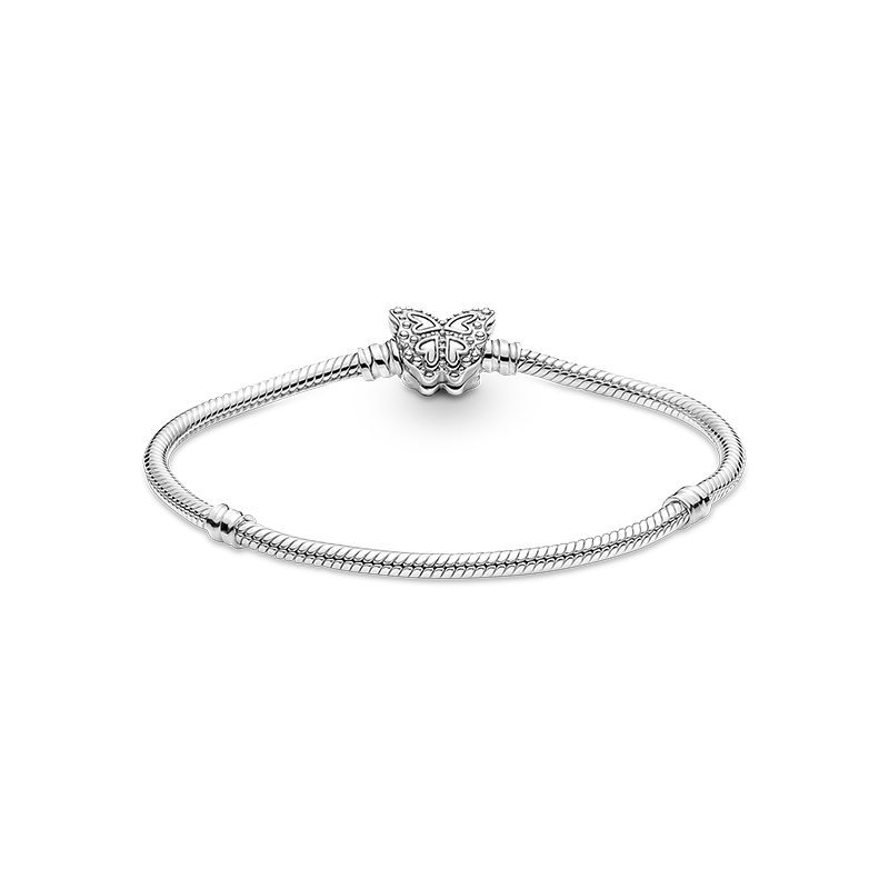 pandora  925 butterfly clasp snake chain bracelet