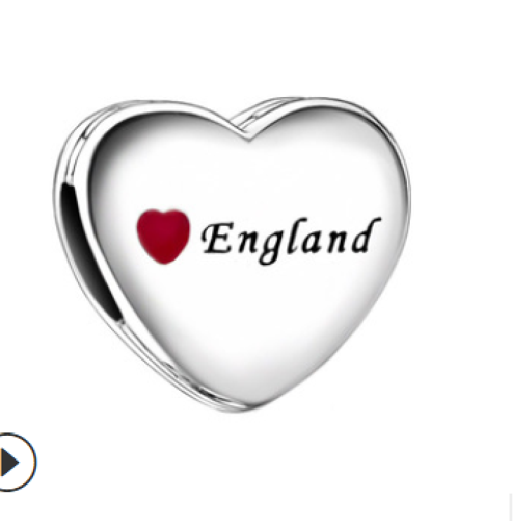 pandora  england love heart charm 792015_e024 s925 ale sterling silver