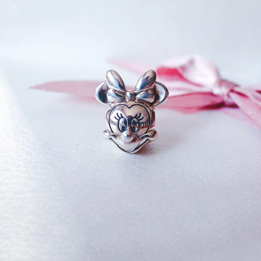 pandora silver s925 ale disney parks minnie portrait charm