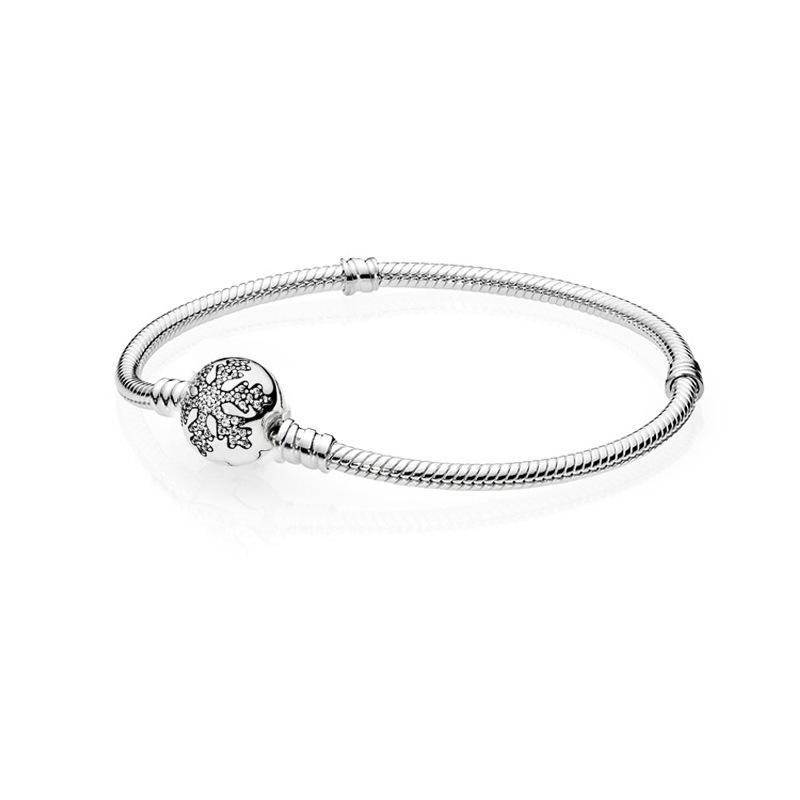 pandora  unique snowflake moments silver snake chain