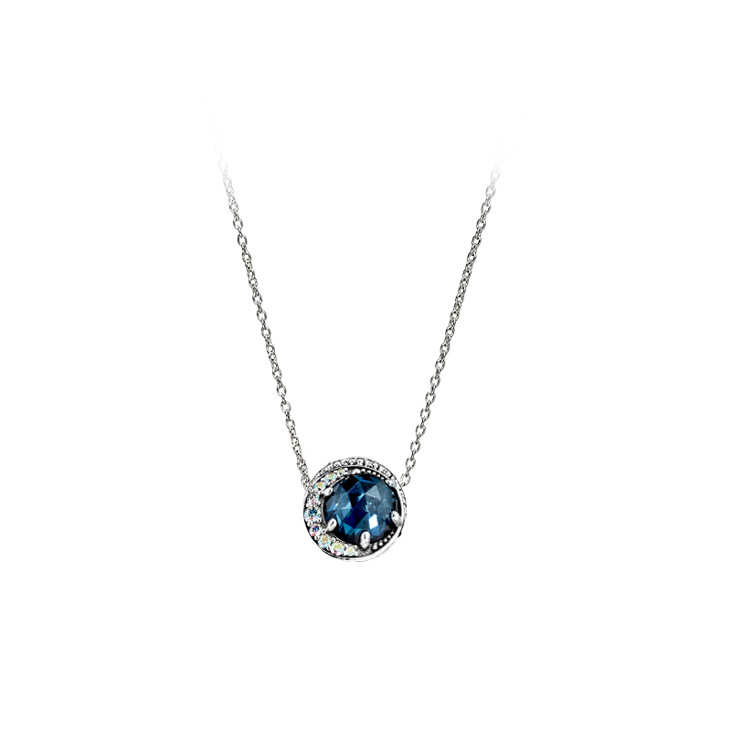 pandora  necklace 925silver moon and night sky  blue 45cm