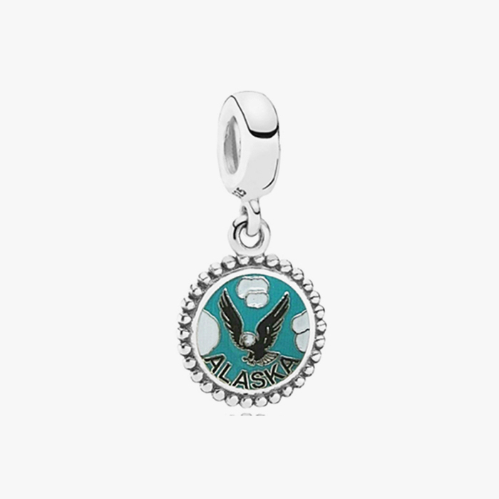 pandora  alaska bald eagle enamel dangle charm us exclusive cruise