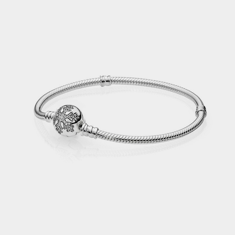 pandora  unique snowflake moments silver snake chain