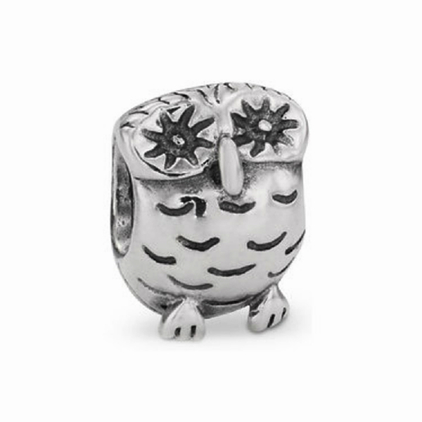 pandora  wise studious owl sterling silver charm free tracked postage