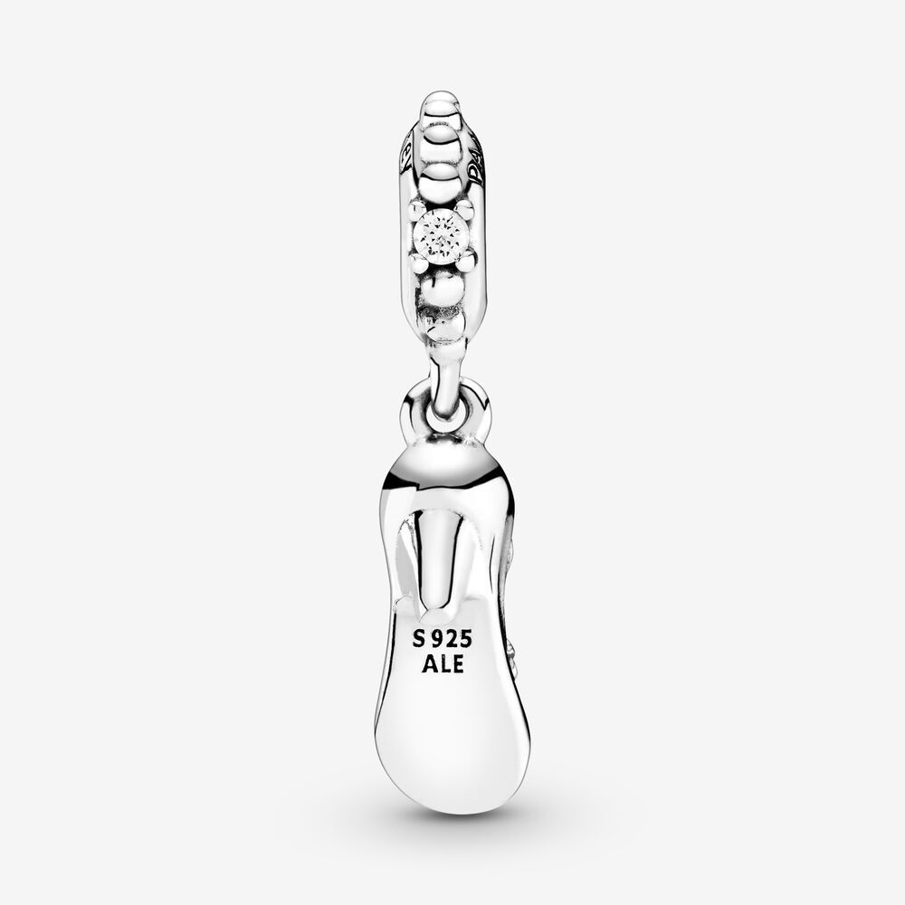 Silver Pandora Cinderella Glass Slipper & Mice Dangle Charm