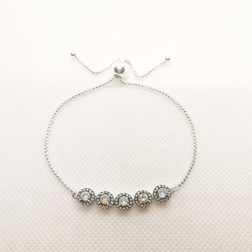 Pandora Round Sparkle Slider Bracelet (Adjustable)