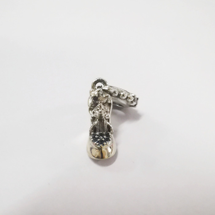 Silver Pandora Cinderella Glass Slipper & Mice Dangle Charm