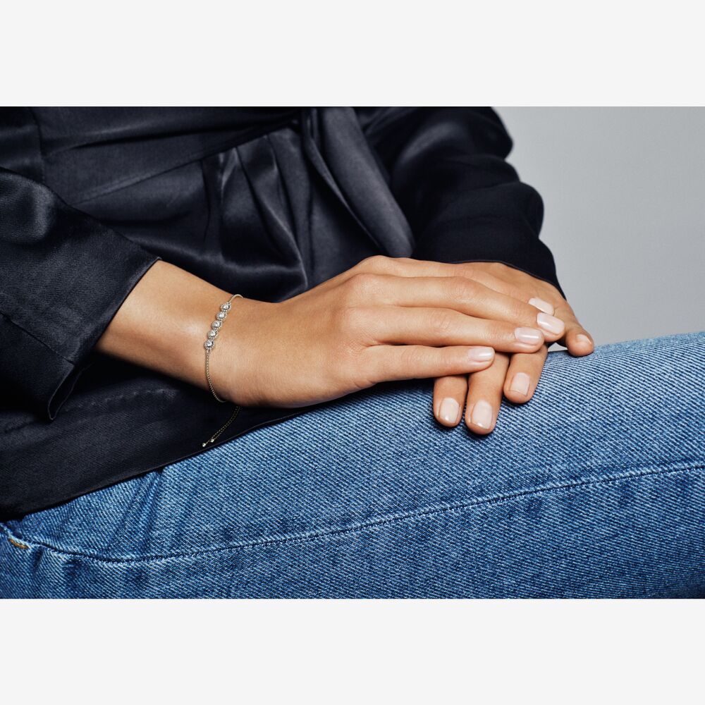 Pandora Round Sparkle Slider Bracelet (Adjustable)