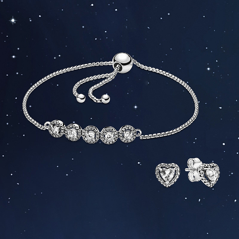Pandora Round Sparkle Slider Bracelet (Adjustable)