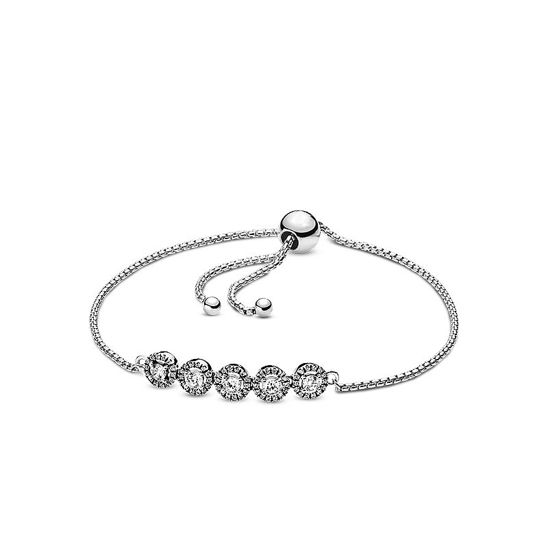 Pandora Round Sparkle Slider Bracelet (Adjustable)