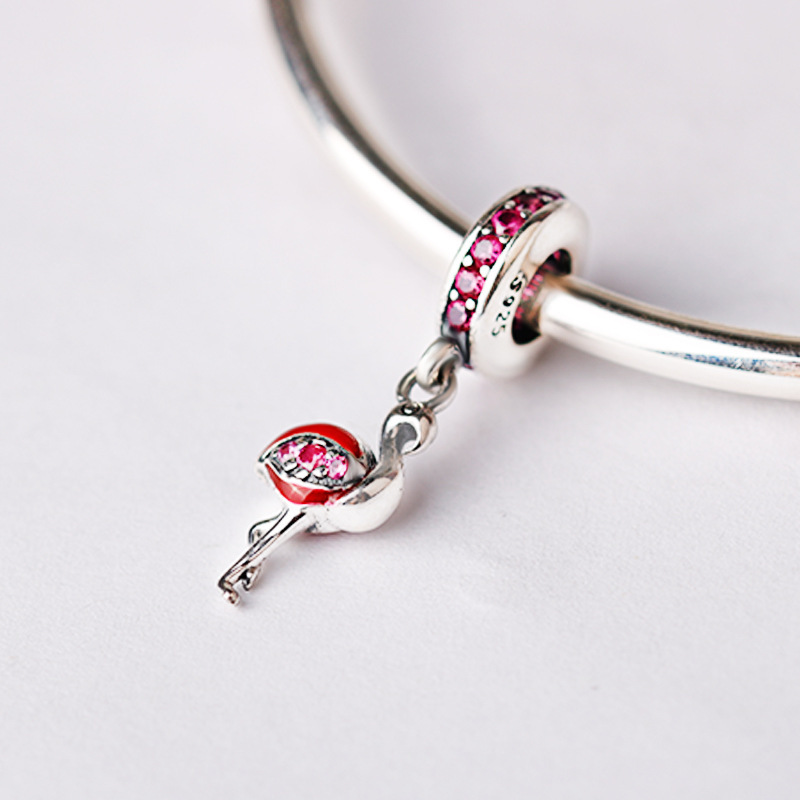 Pandora Hanging Charm "Pink Flamingo"