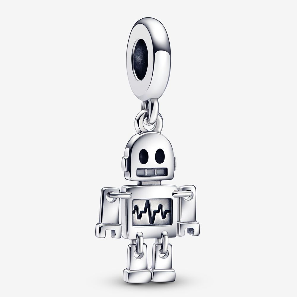 pandora  s925 hearts go robot charm to eternal friendship bracelet set