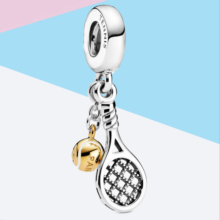 PANDORA Shine & 925 Tennis Racket & Ball Charm Pendant