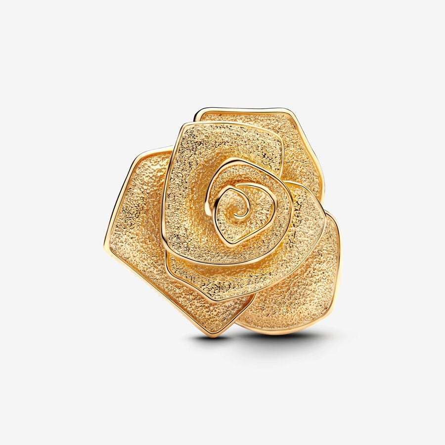 PANDORA Gold Rose in Bloom Oversized Charm ALE