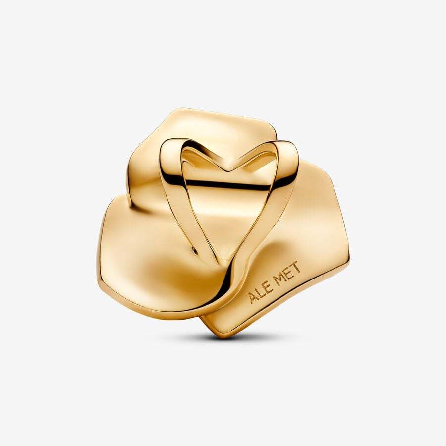PANDORA Gold Rose in Bloom Oversized Charm ALE