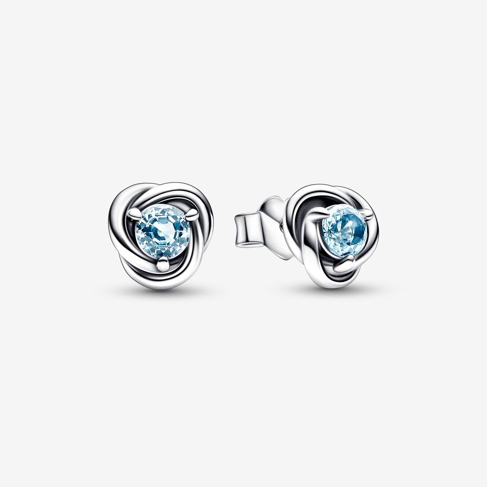 Pandora March Birthstone Eternity Circle Stud Earrings
