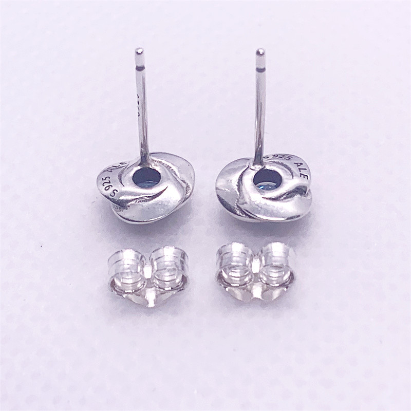 Pandora March Birthstone Eternity Circle Stud Earrings