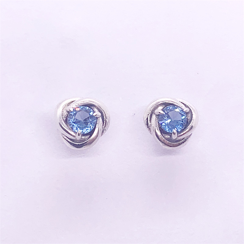 Pandora March Birthstone Eternity Circle Stud Earrings