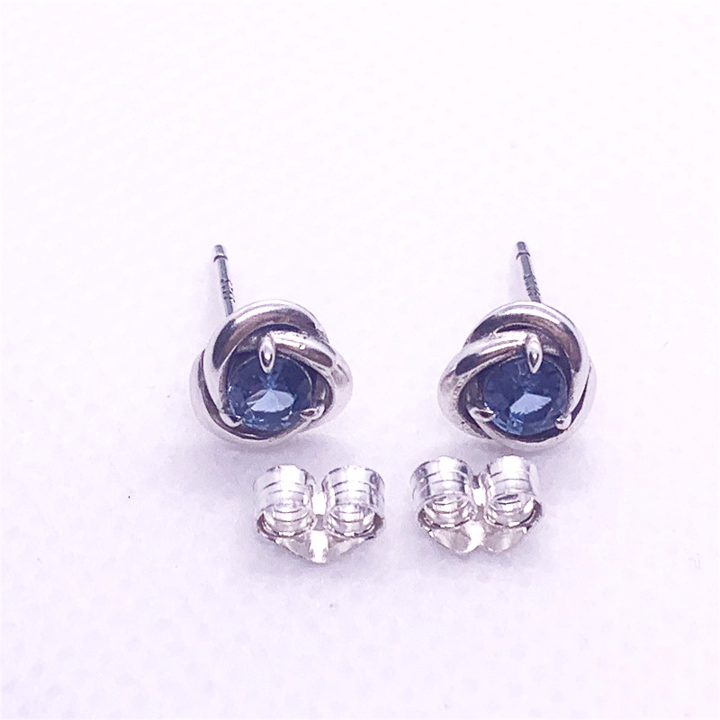 Pandora March Birthstone Eternity Circle Stud Earrings