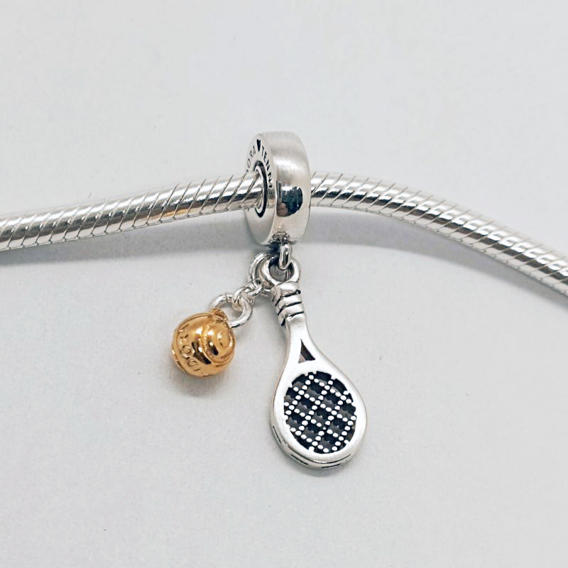 PANDORA Shine & 925 Tennis Racket & Ball Charm Pendant