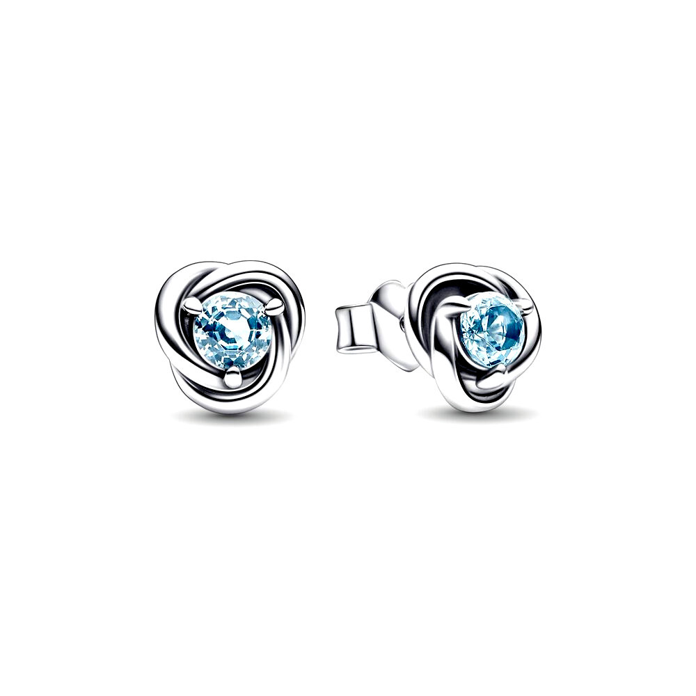Pandora March Birthstone Eternity Circle Stud Earrings