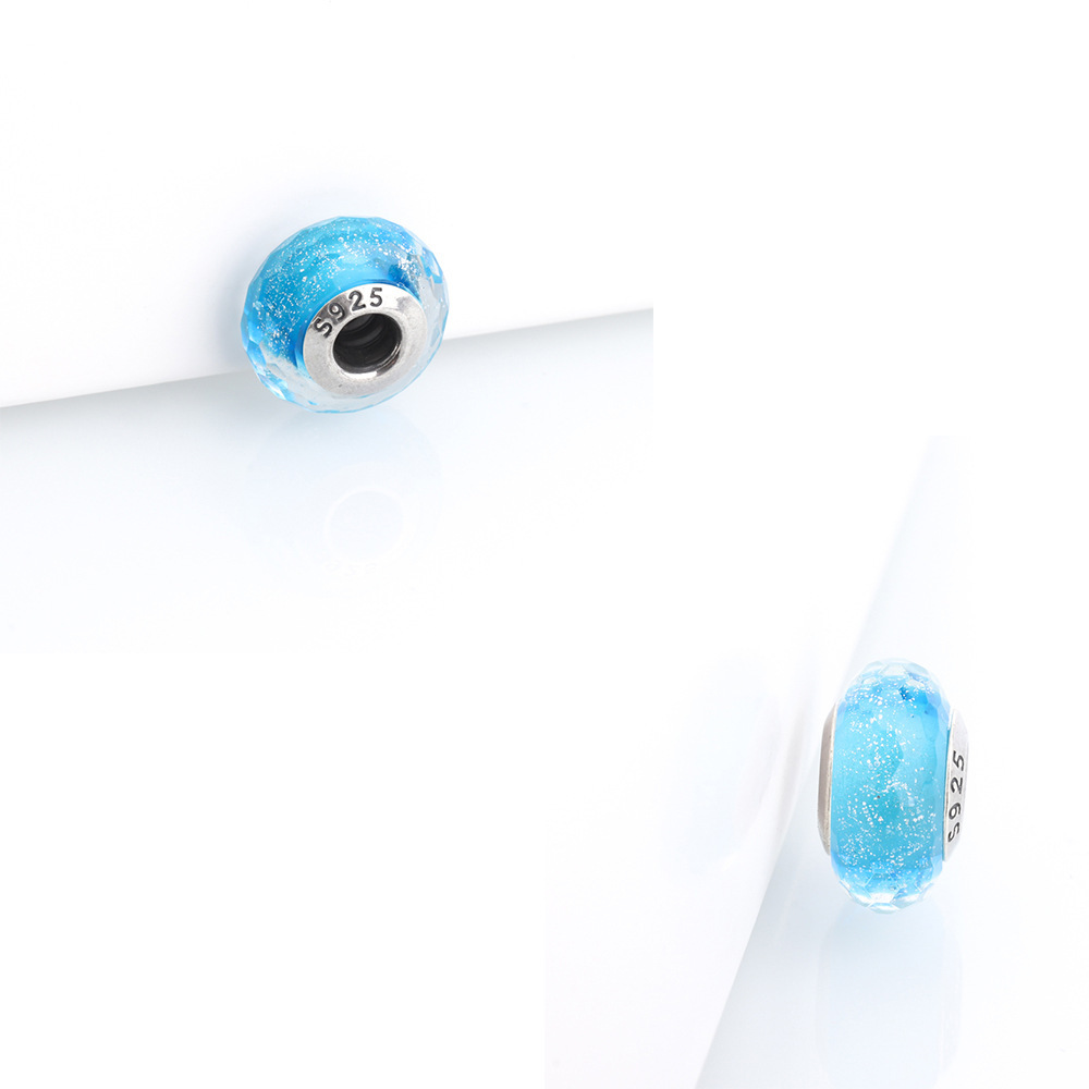 Pandora S925 Silver Green Looking Glass murano charm beads