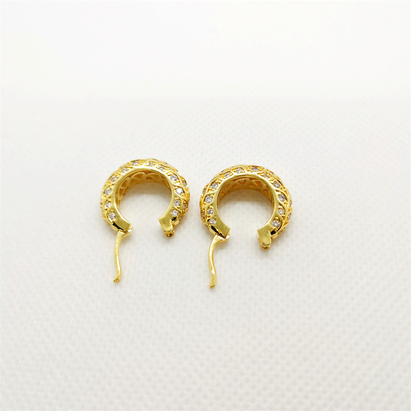 Pandora gold Sparkling Patterned Hoop S925 SiLVER