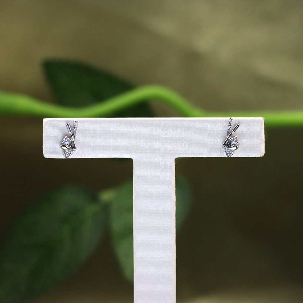 s925 sterling silver stud hockey-style earrings
