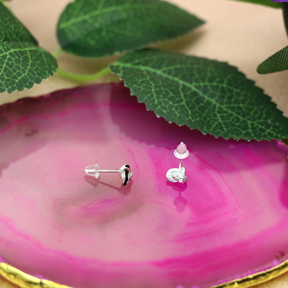 S925 Silver Jewelry Triangle Knotted Stud Earrings