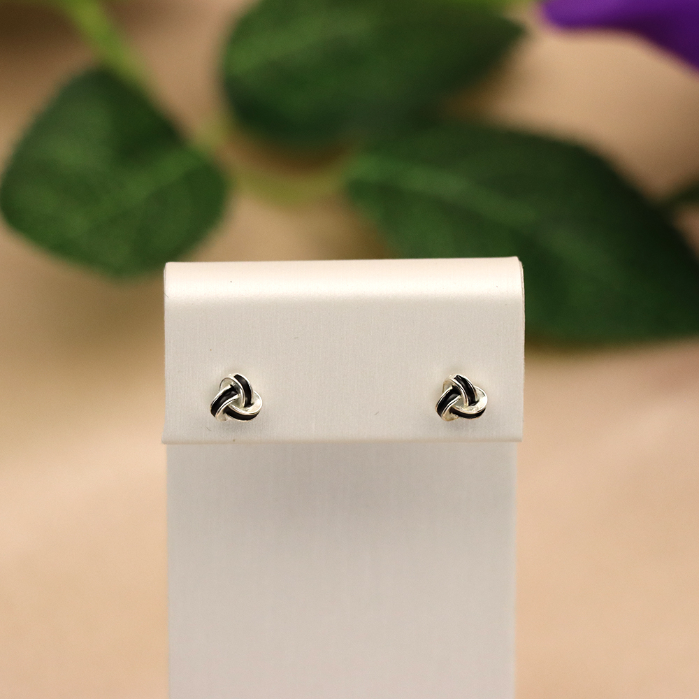 S925 Silver Jewelry Triangle Knotted Stud Earrings
