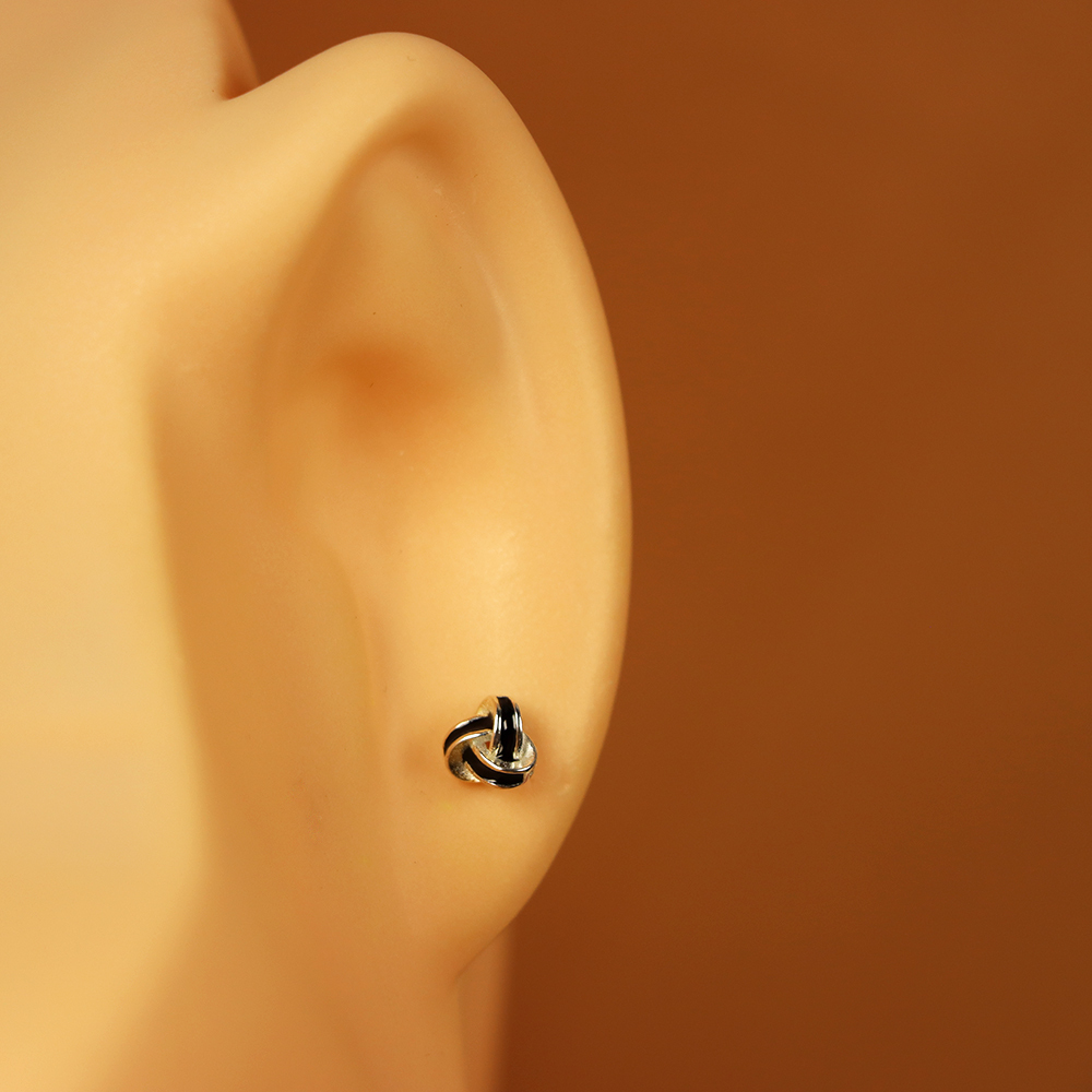 S925 Silver Jewelry Triangle Knotted Stud Earrings