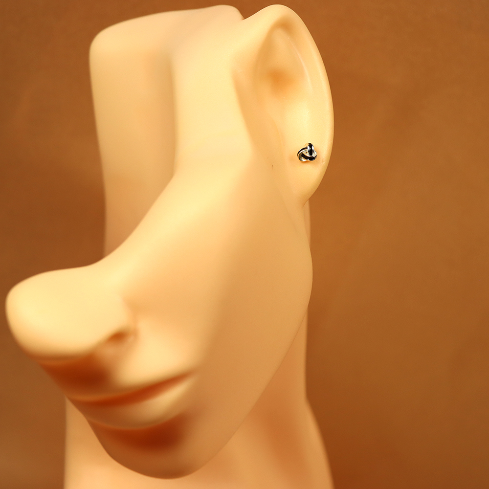 S925 Silver Jewelry Triangle Knotted Stud Earrings