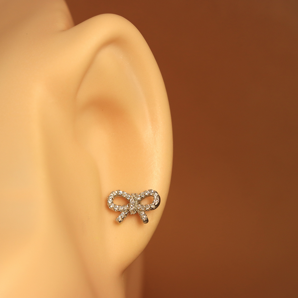 S925 Sterling Silver Micro-Paved Zirconia Stud Earrings for Women