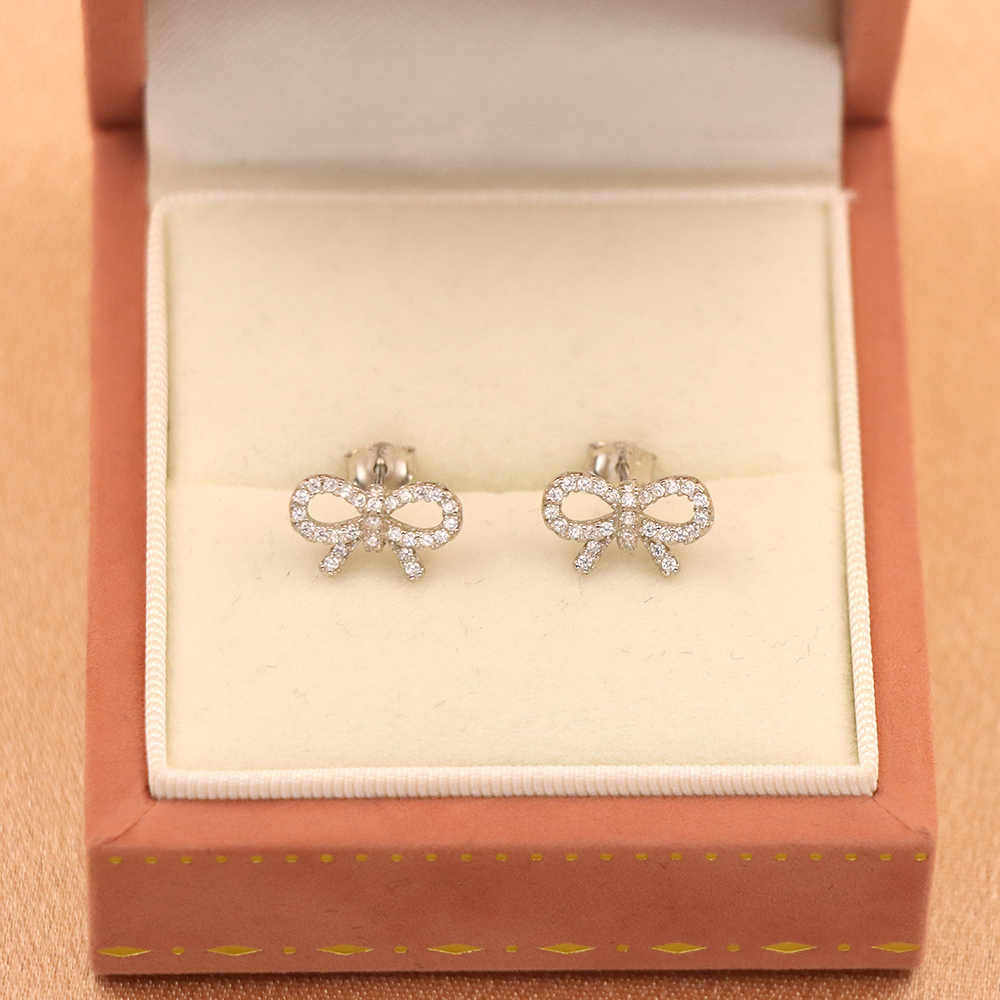 S925 Sterling Silver Micro-Paved Zirconia Stud Earrings for Women