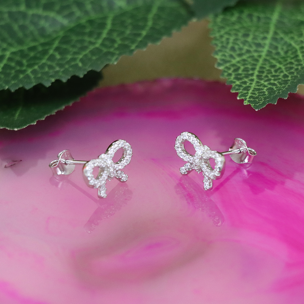 S925 Sterling Silver Micro-Paved Zirconia Stud Earrings for Women