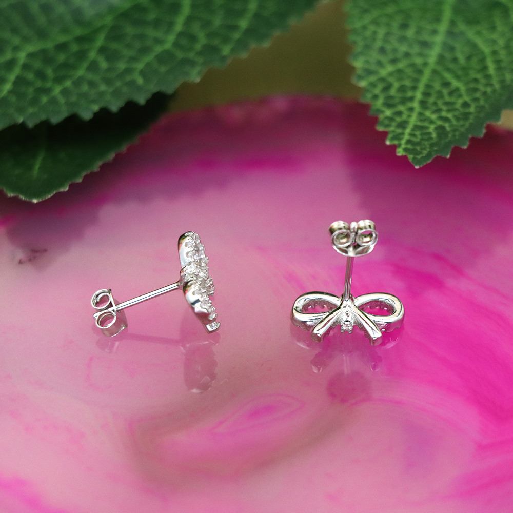 S925 Sterling Silver Micro-Paved Zirconia Stud Earrings for Women