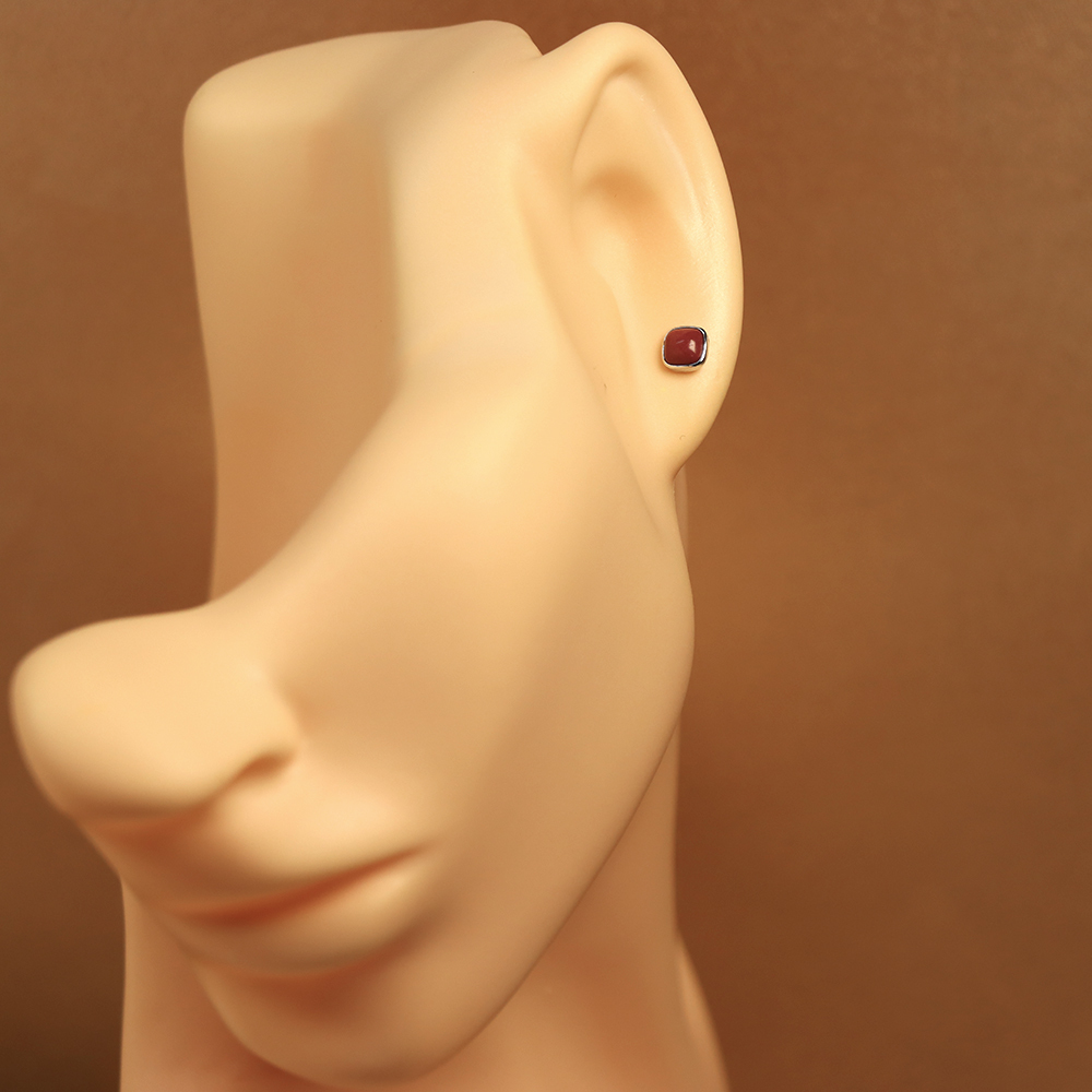 S925 Sterling Silver Red Freckle Stud Earrings for Women - Vintage Earrings