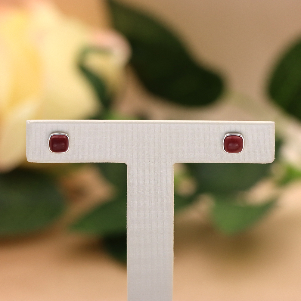 S925 Sterling Silver Red Freckle Stud Earrings for Women - Vintage Earrings