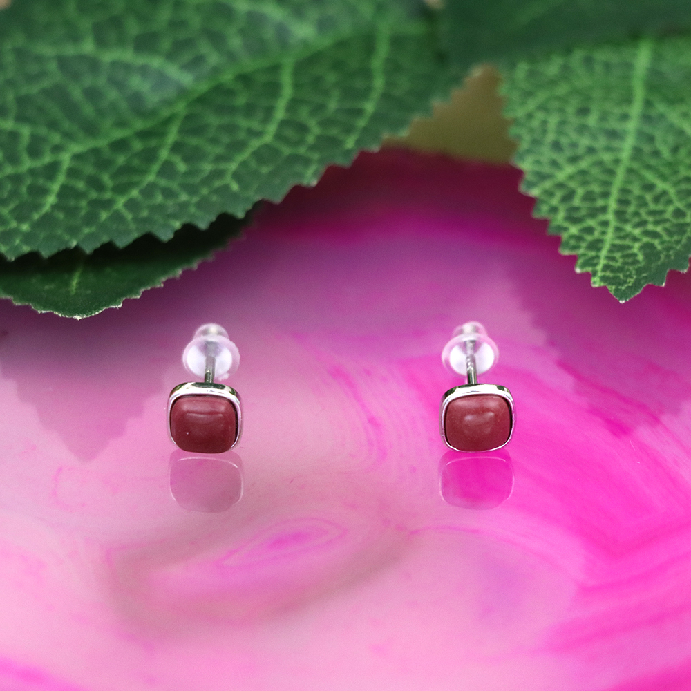 S925 Sterling Silver Red Freckle Stud Earrings for Women - Vintage Earrings