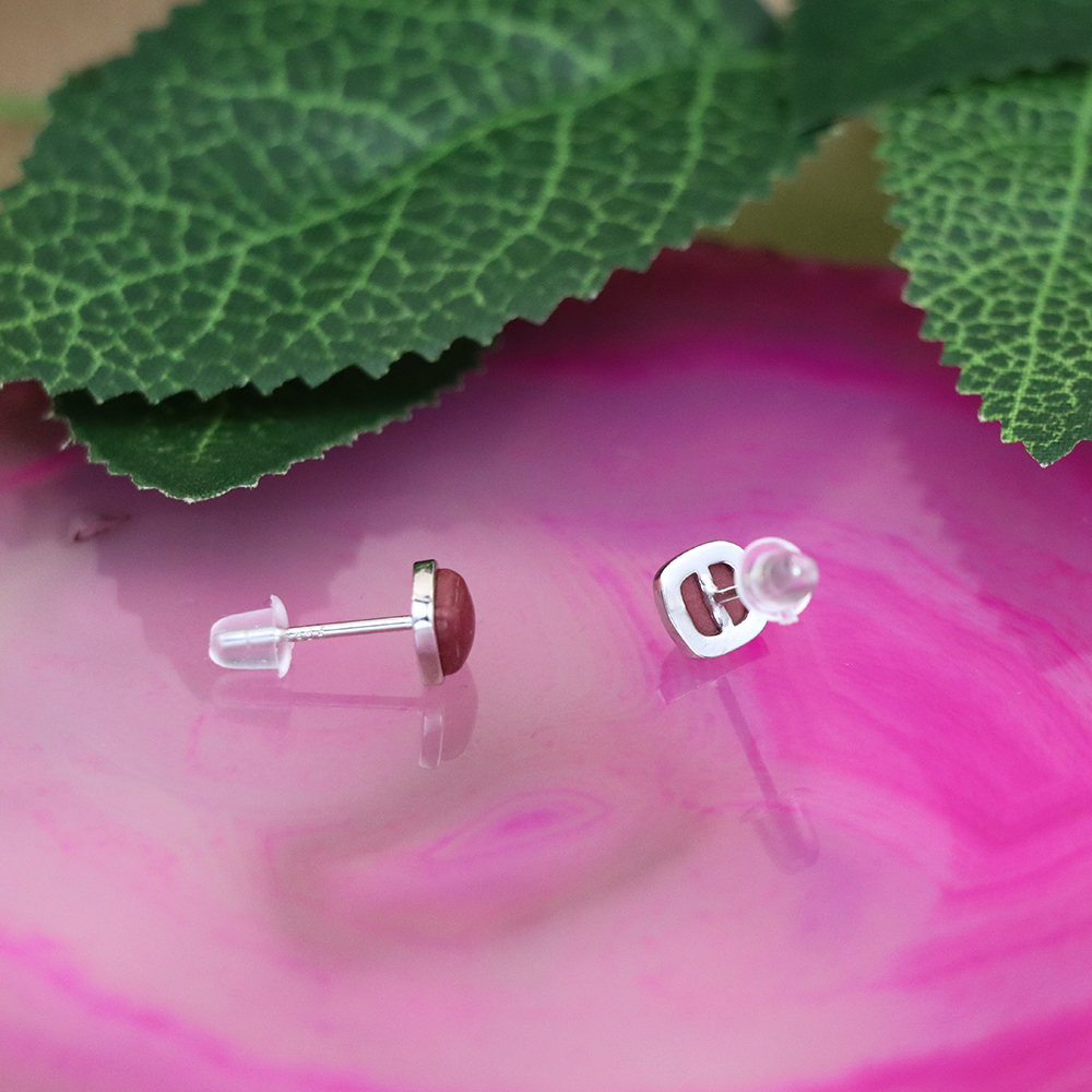 S925 Sterling Silver Red Freckle Stud Earrings for Women - Vintage Earrings