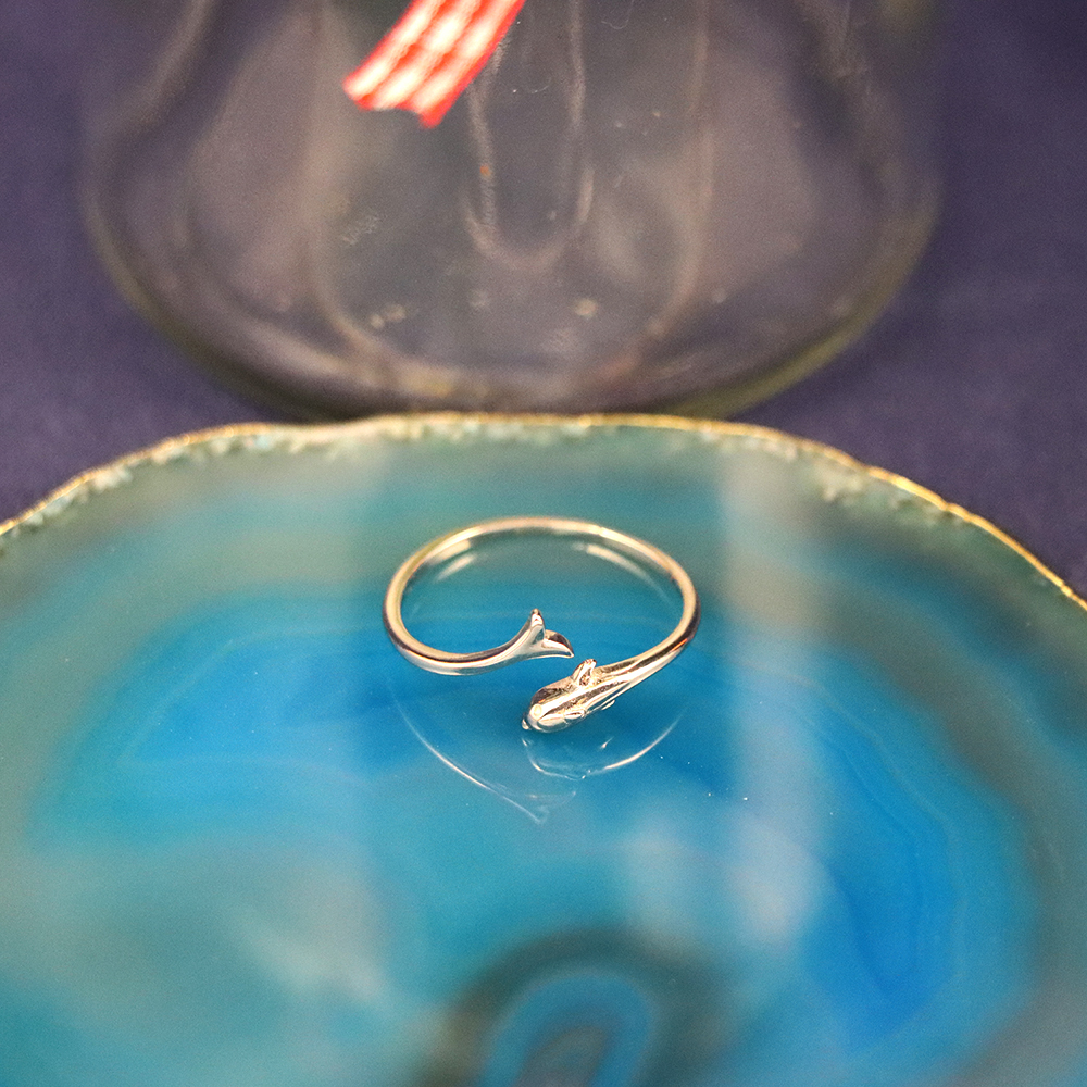 Solid 925 Sterling Silver Toe Midi Ring Dolphin New
