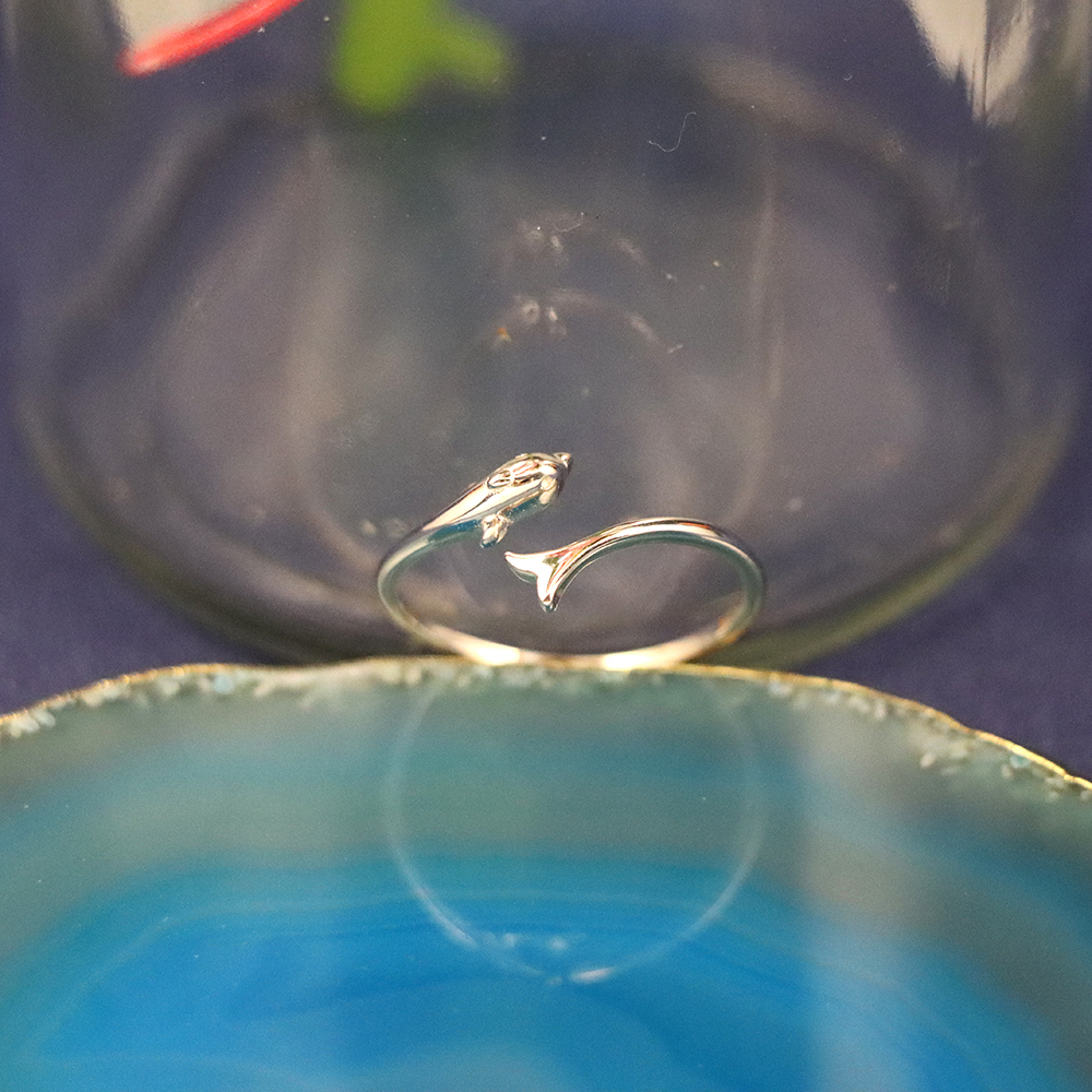 Solid 925 Sterling Silver Toe Midi Ring Dolphin New