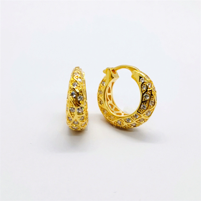 Pandora gold Sparkling Patterned Hoop S925 SiLVER