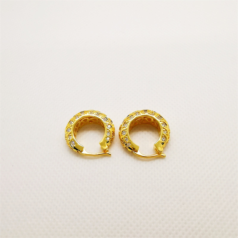 Pandora gold Sparkling Patterned Hoop S925 SiLVER