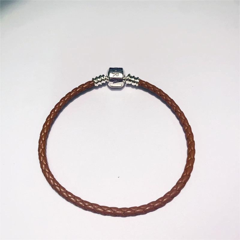 Pandora Brown double Braided Leather Bracelet