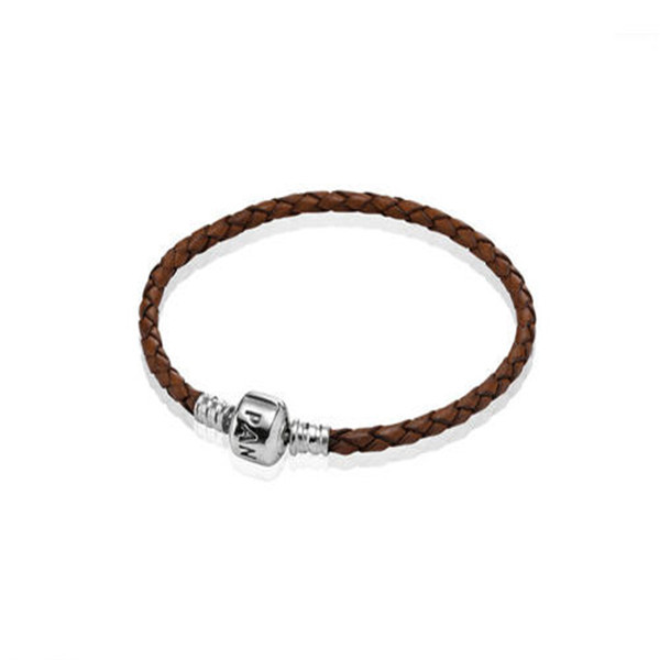 Pandora Brown double Braided Leather Bracelet