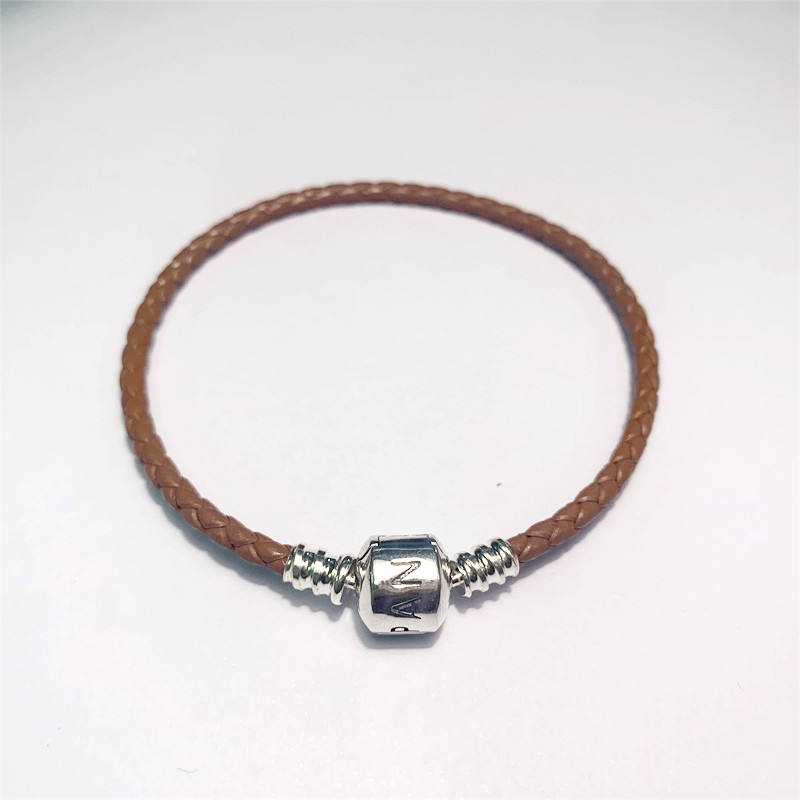 Pandora Brown double Braided Leather Bracelet