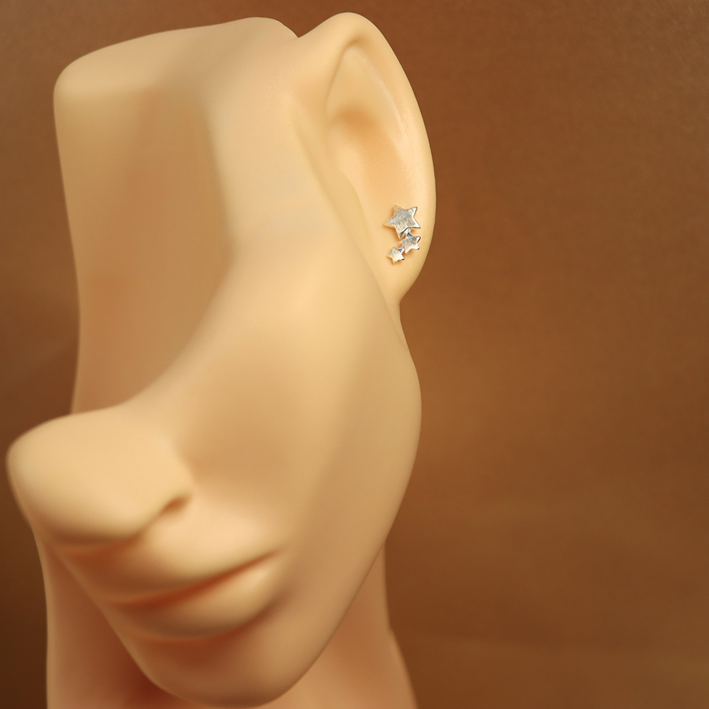 S925 Sterling Silver Star Earrings - Five-Pointed Star Studs