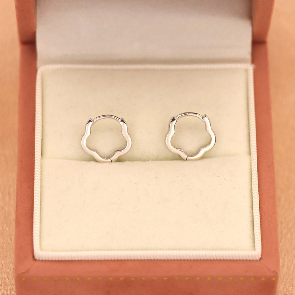 925 sterling silver floral hoop earrings